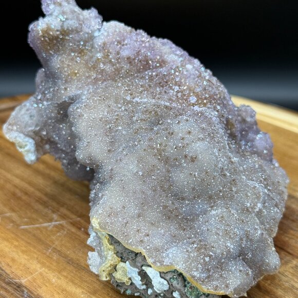 Amethyst Sugar Druzy Pine Cluster with Goethite Inclusions Raw Specimen Crystal - Picture 6 of 10